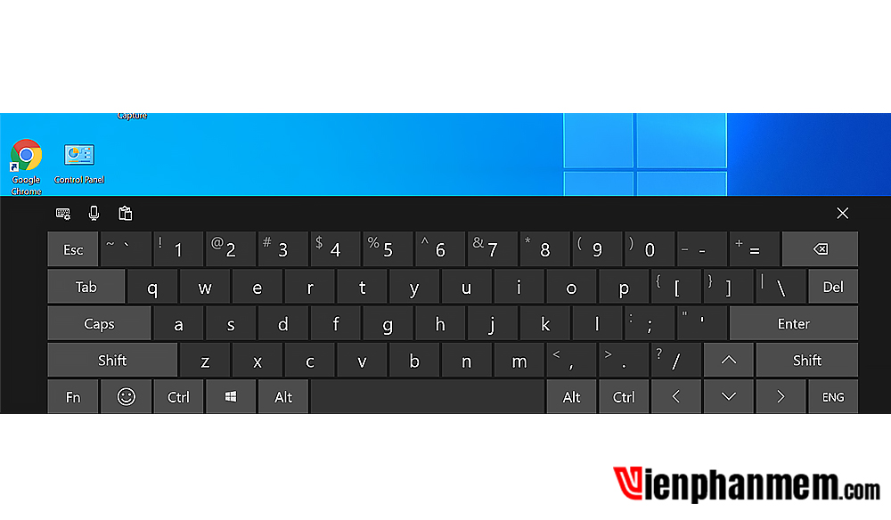 Bàn phím ảo (On-Screen Keyboard) là giao diện bàn phím được hiển thị trên màn hình với đầy đủ các phím ký tự