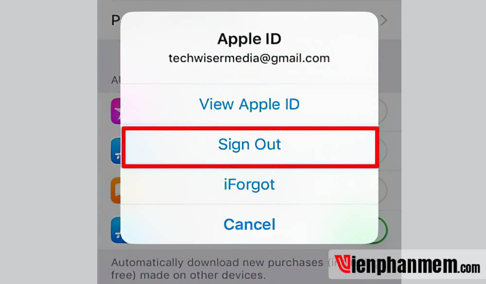 Đăng xuất Apple ID thông qua tài khoản iTunes