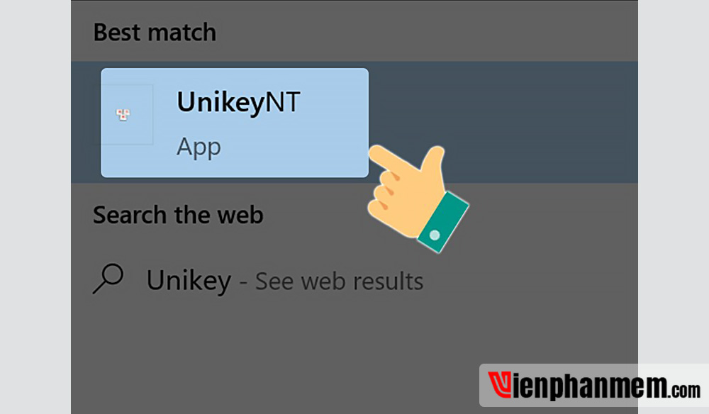 Click vào phần mềm UnikeyNT và cài đặt Bảng mã, Kiểu gõ