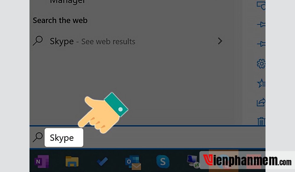 Tìm ứng dụng Skype trên công cụ tìm kiếm của Windows