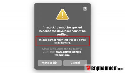 macOS cannot verify that this app is free from malware