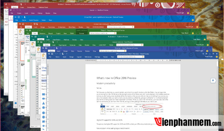 Các tính năng nổi bật của Office 2016