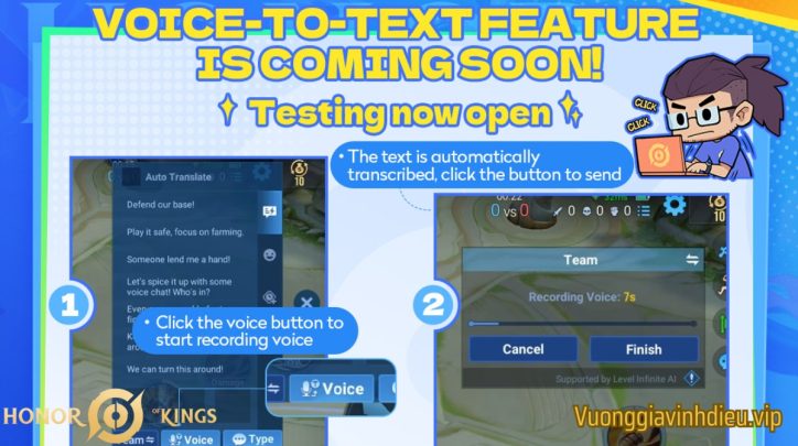 Vương Giả Vinh Diệu Tựa Game Di Động Đầu Tiên Áp Dụng Voice To Text