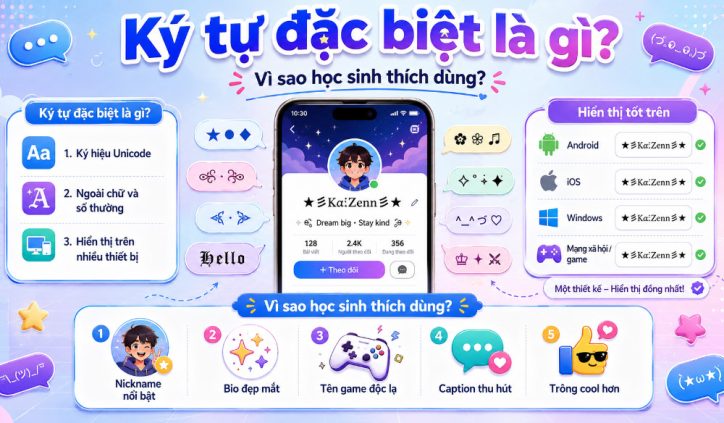 Ký tự đặc biệt là gì? Tại sao học sinh thích dùng?