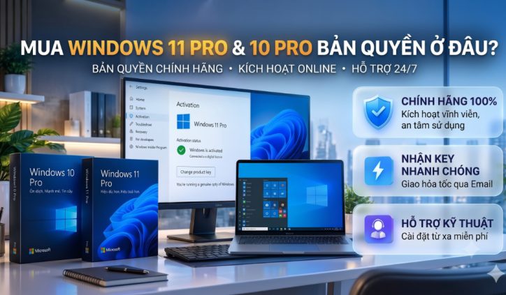 Mua Windows 11 Pro và win 10 pro bản quyền ở đâu?